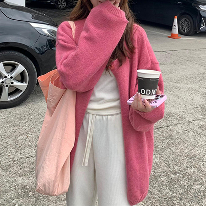 Femme Knapstol Løs Strik Cardigan Stilla
