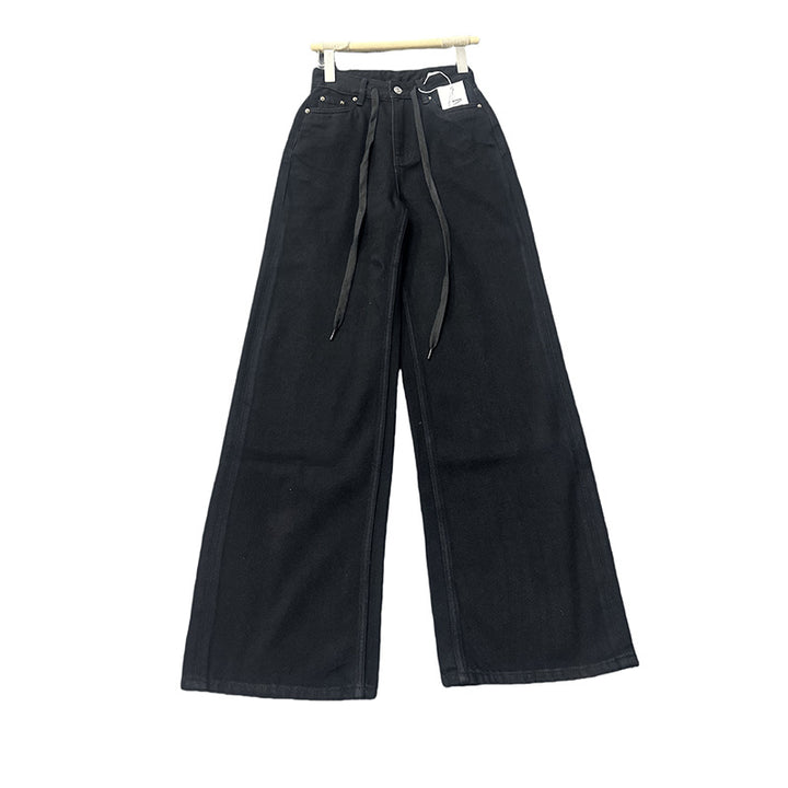 Dame brede jeansbukser med elastisk waist Stilla