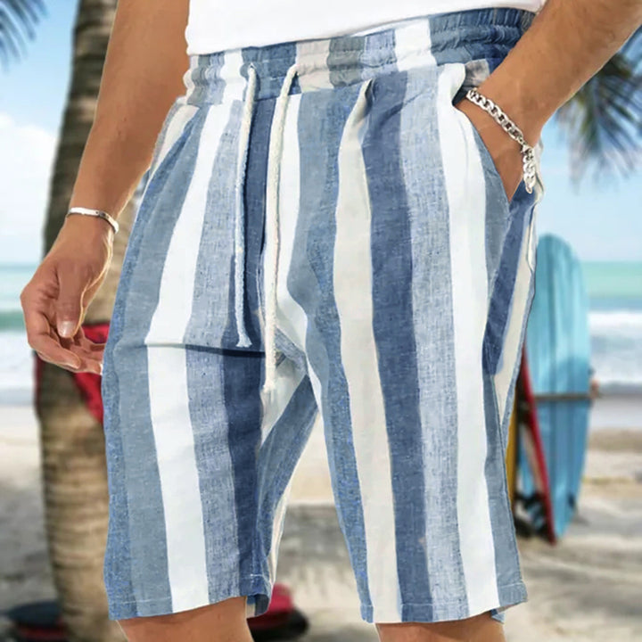 Herrer fritidsshorts med moderne striber og elastisk talje Stilla