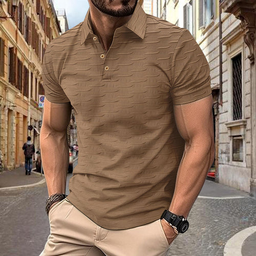 Herrer polo shirt med struktureret overflade Stilla