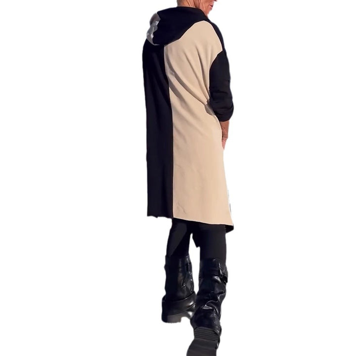 Dame Oversized Pullover med kontrasterende mønstre og afslappet hætte Stilla