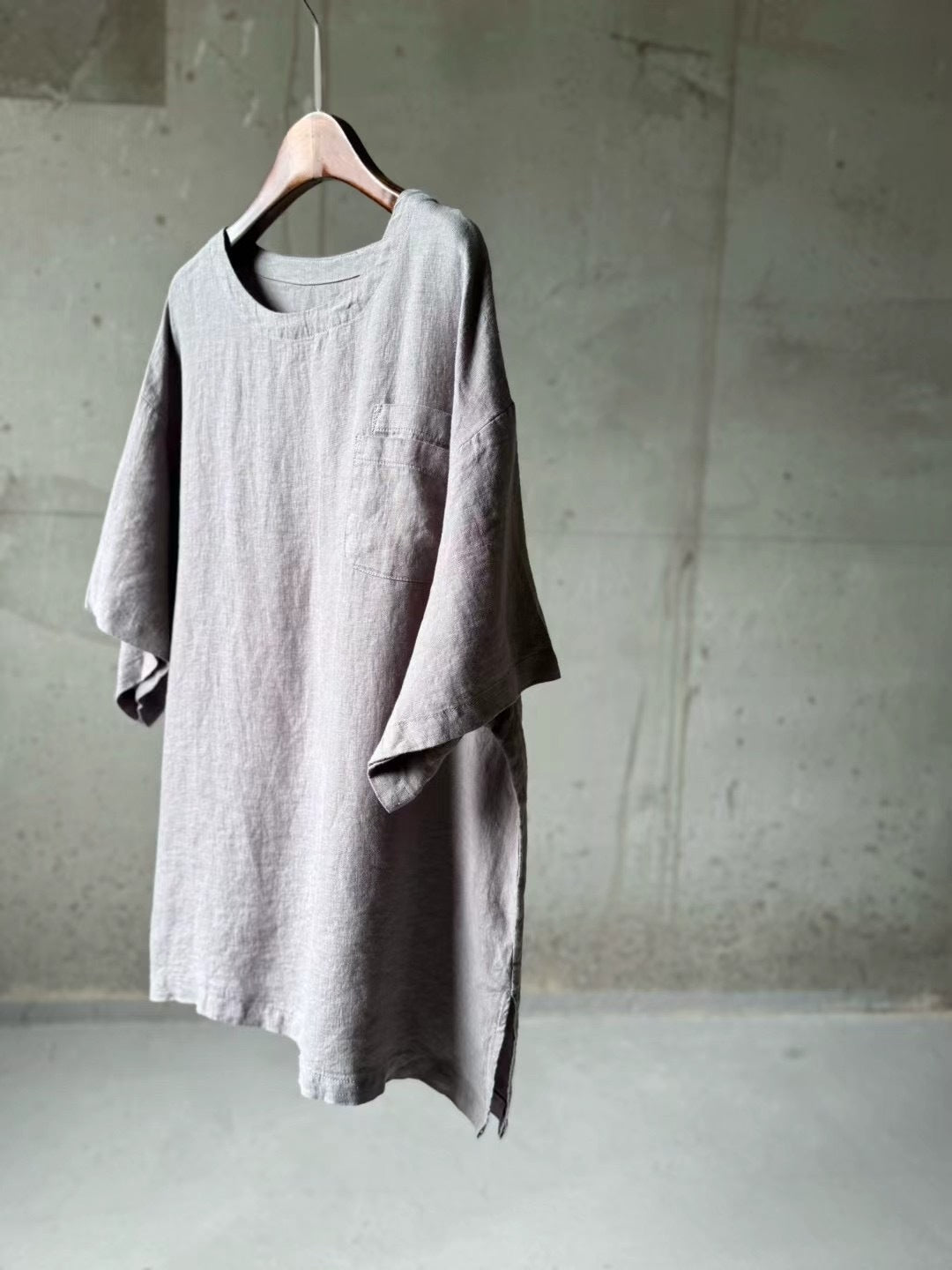 Femme Casual Linned Tunika-Skjorte Stilla
