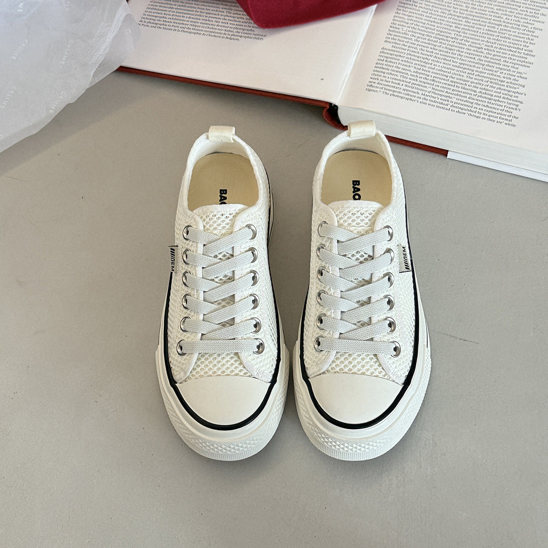 Damer åndbare mesh snørresneakers med stilfuld sål Stilla