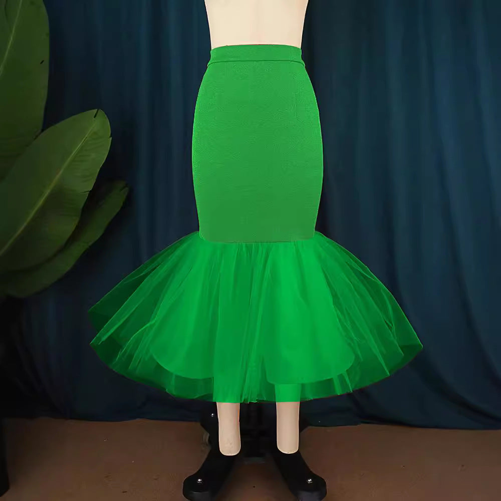 Dame Elegant Tüllskørt med voluminøst kant Skovae