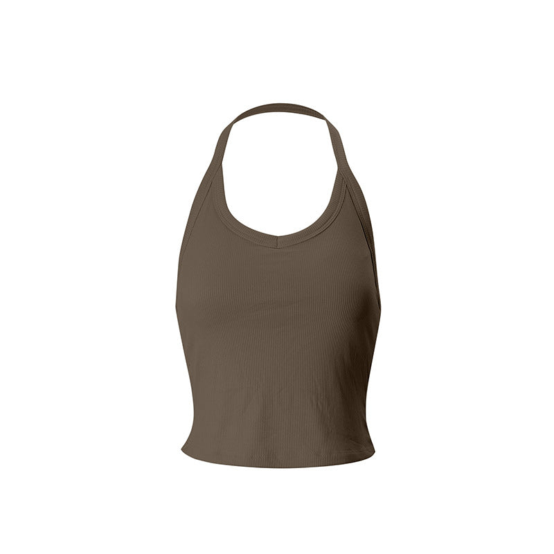 Dame Sporty Crop Top i åndbart materiale med racerback konkurrence design Skovae