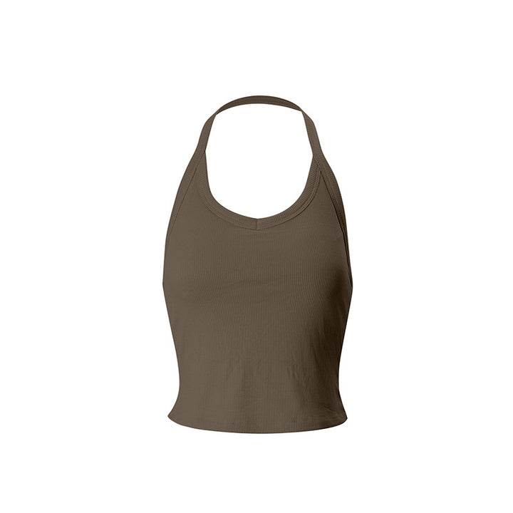 Dame Sporty Crop Top i åndbart materiale med racerback konkurrence design Skovae