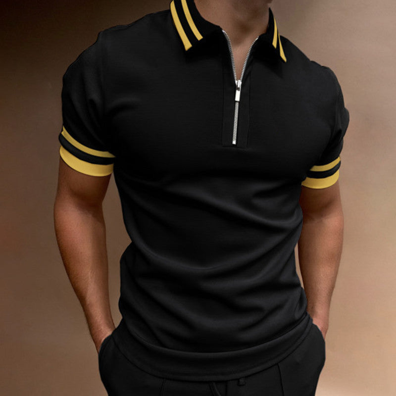 Herrer Stilfuld Kortærmet Zip Polo Shirt Stilla