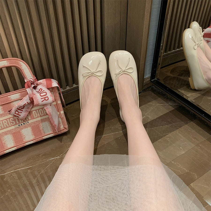 Dame Ballerinas med elegant sløjfedekoration og komfortabel sål Stilla