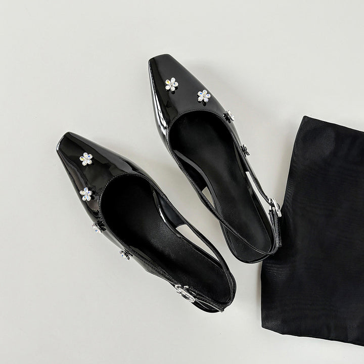 Damernes elegante blomsterdekorerede Slingback-hæle Stilla
