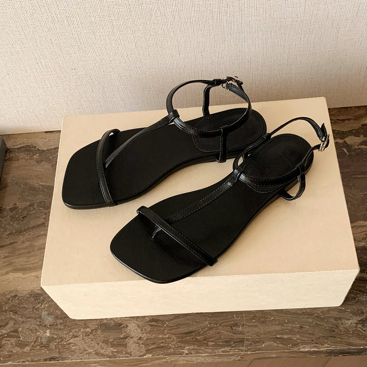 Dame Minimalistiske Flade T-Rem Sandaler Stilla