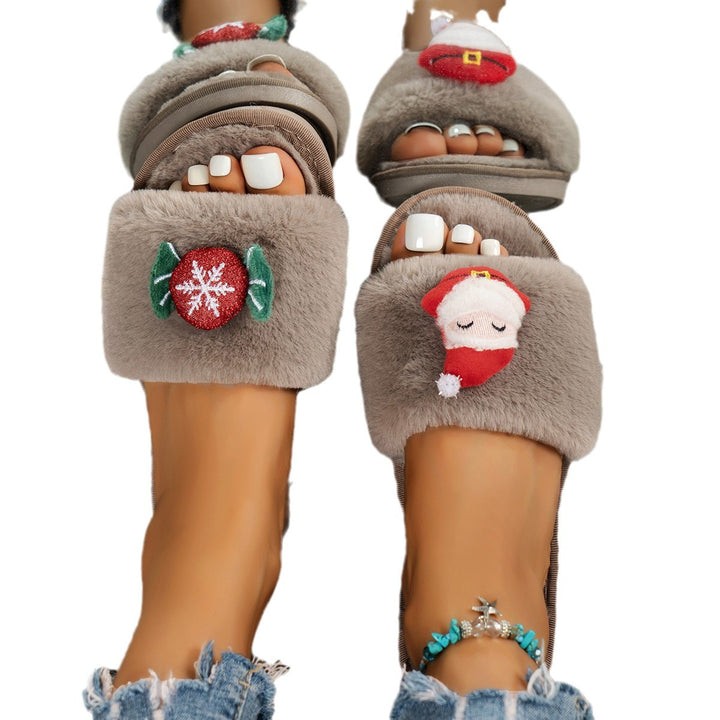 Dame plys hjemmesko med festligt Santa-design Stilla