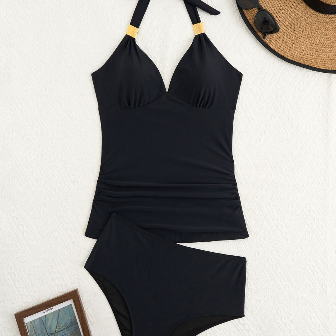 Dame Tankini med elegant halterneck-design Skovae