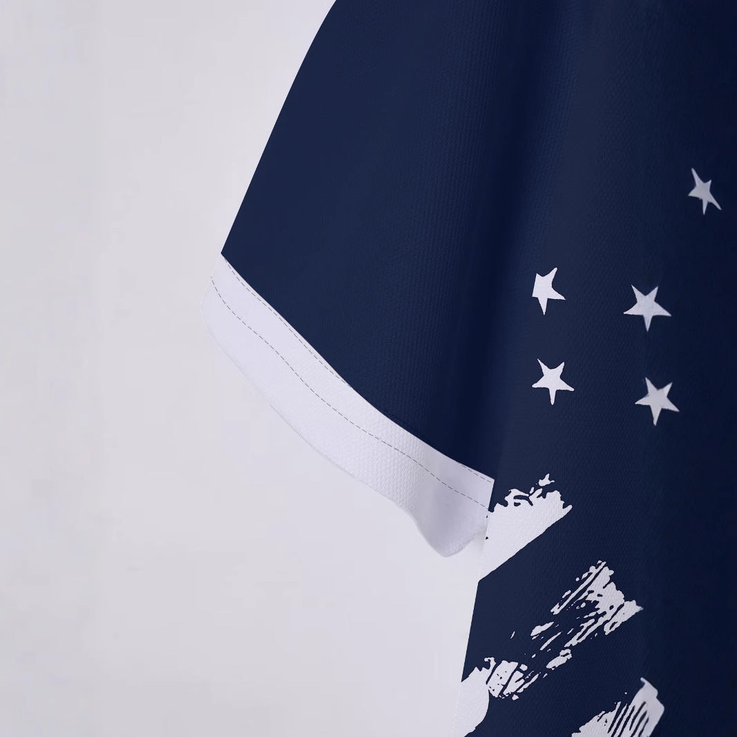 Herrer Poloshirt med dynamisk Stars-and-Stripes-design Stilla