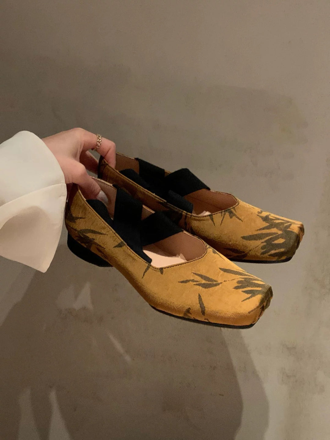 Dame Komfortable Ballerinaer med elastiske remme og moderigtigt mønster Stilla