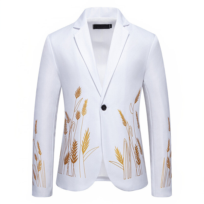 Herrer Broderet Blomster Blazer Stilla