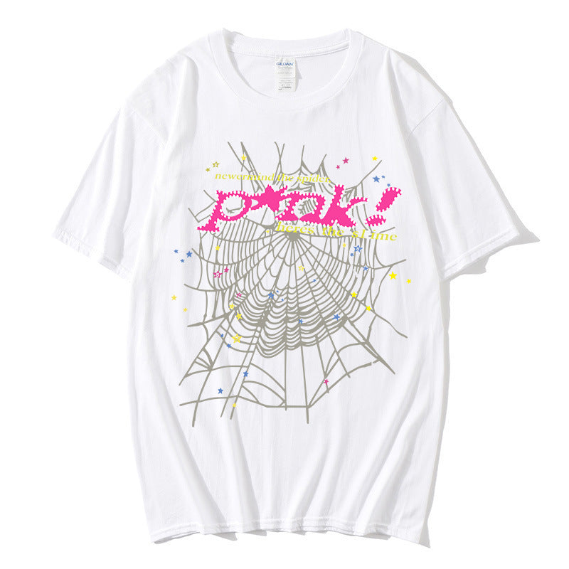 Kvinders afslappede T-shirt med kreativ edderkoppespind design Skovae