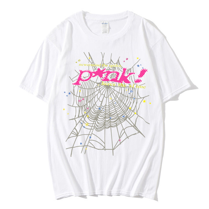 Kvinders afslappede T-shirt med kreativ edderkoppespind design Skovae