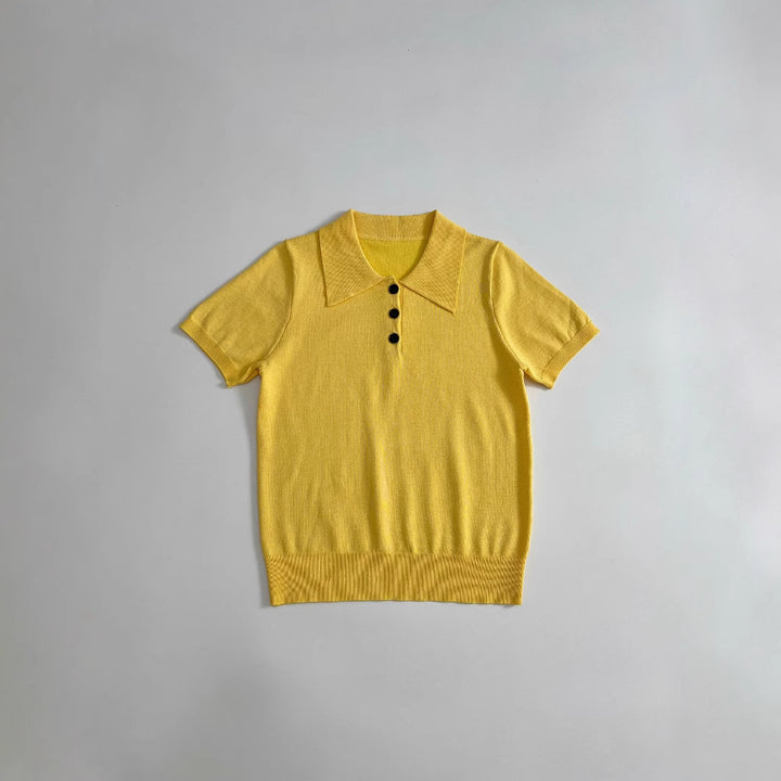 Femme Strik-Polo med knapdetalje Stilla