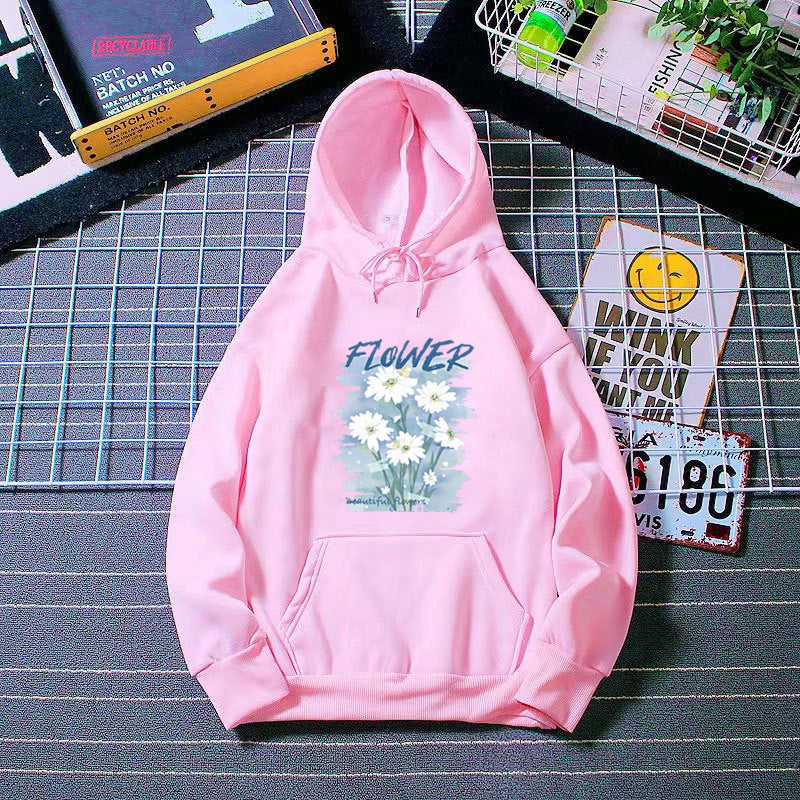 Kvinde hoodie med blomster grafik tryk Skovae