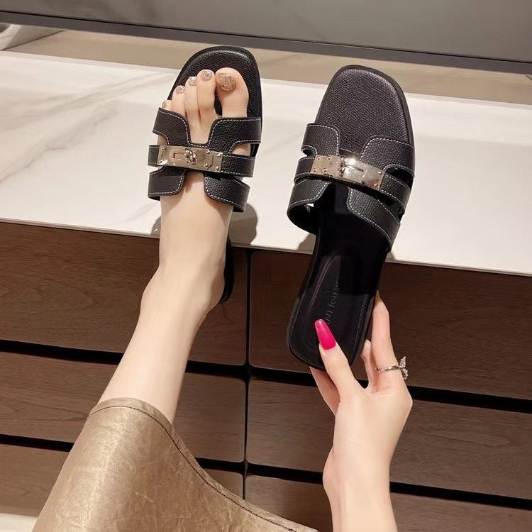 Dame Casual Slide Sandaler med smart spænde-detalje Stilla