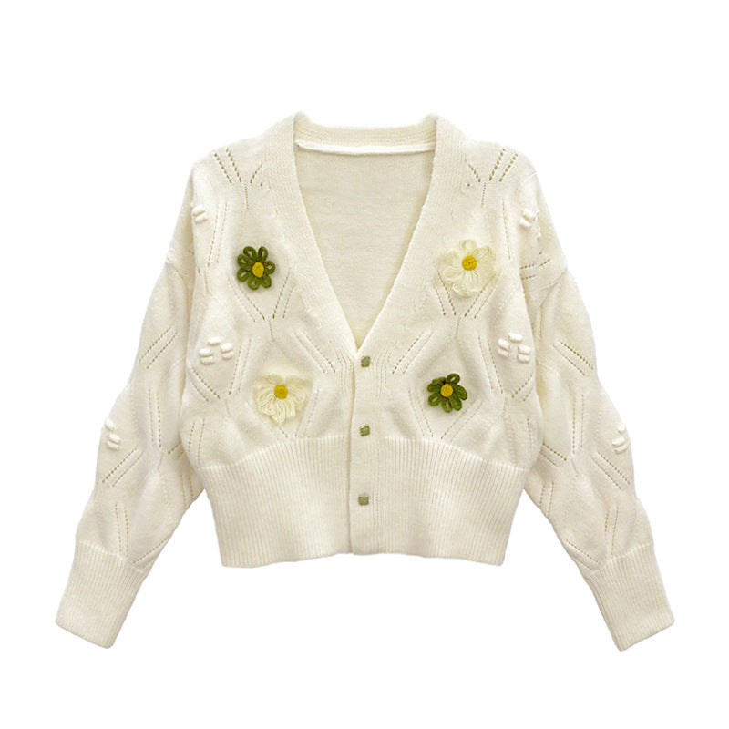 Femme Broderet Lagdelt Strikcardigan Stilla
