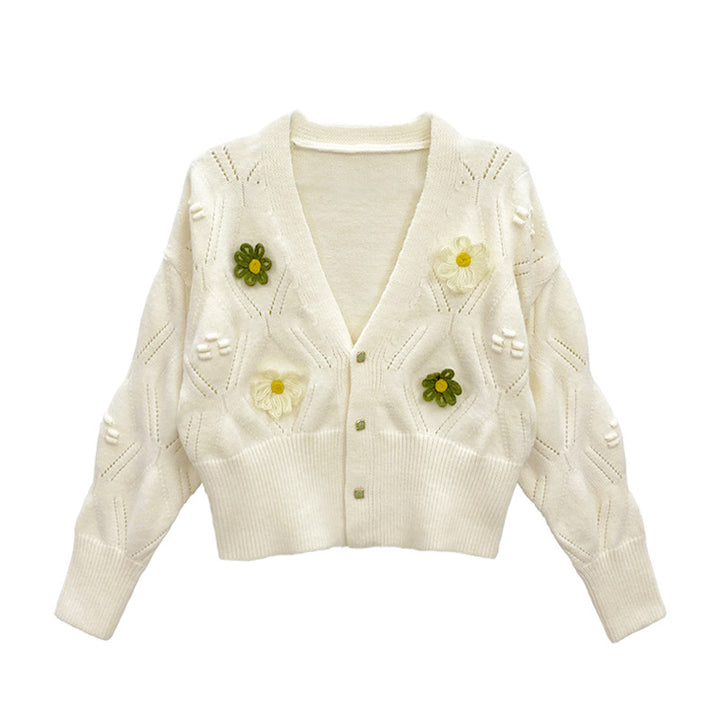 Femme Broderet Lagdelt Strikcardigan Stilla