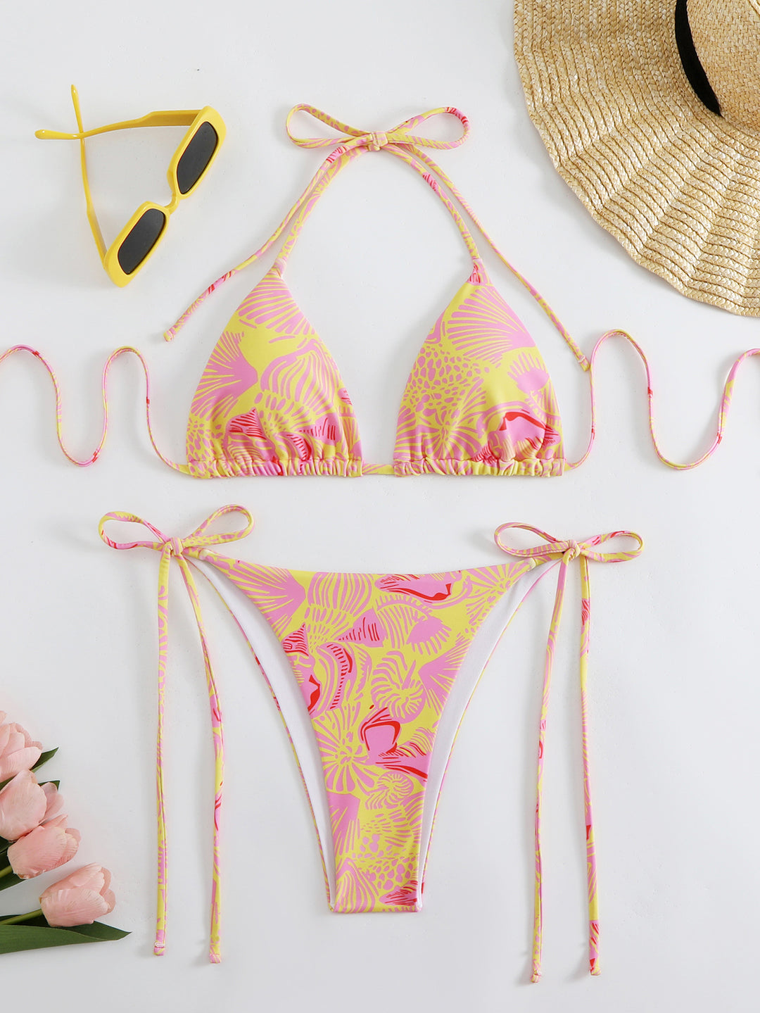 Dame Triangle String Bikini Sæt Stilla