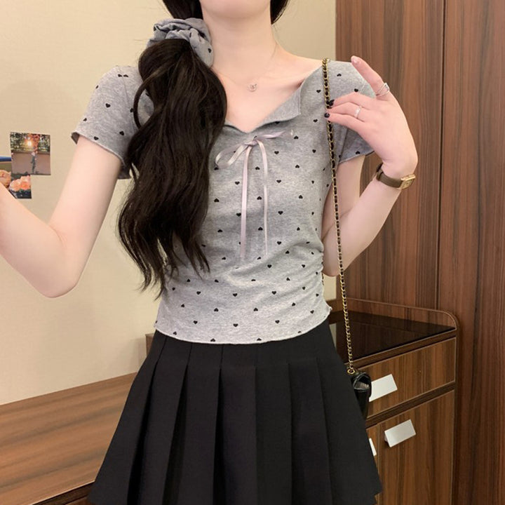 Femme Knoten-Front Polka Dot Top Stilla