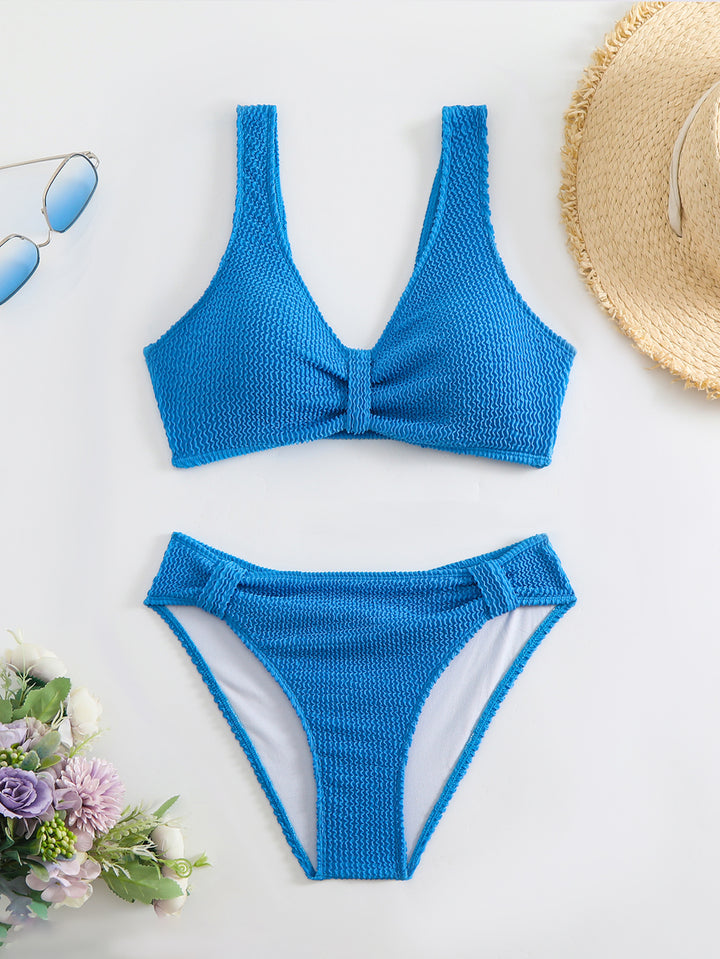 Dame Struktureret Bikini med moderne Knoten-detail Skovae