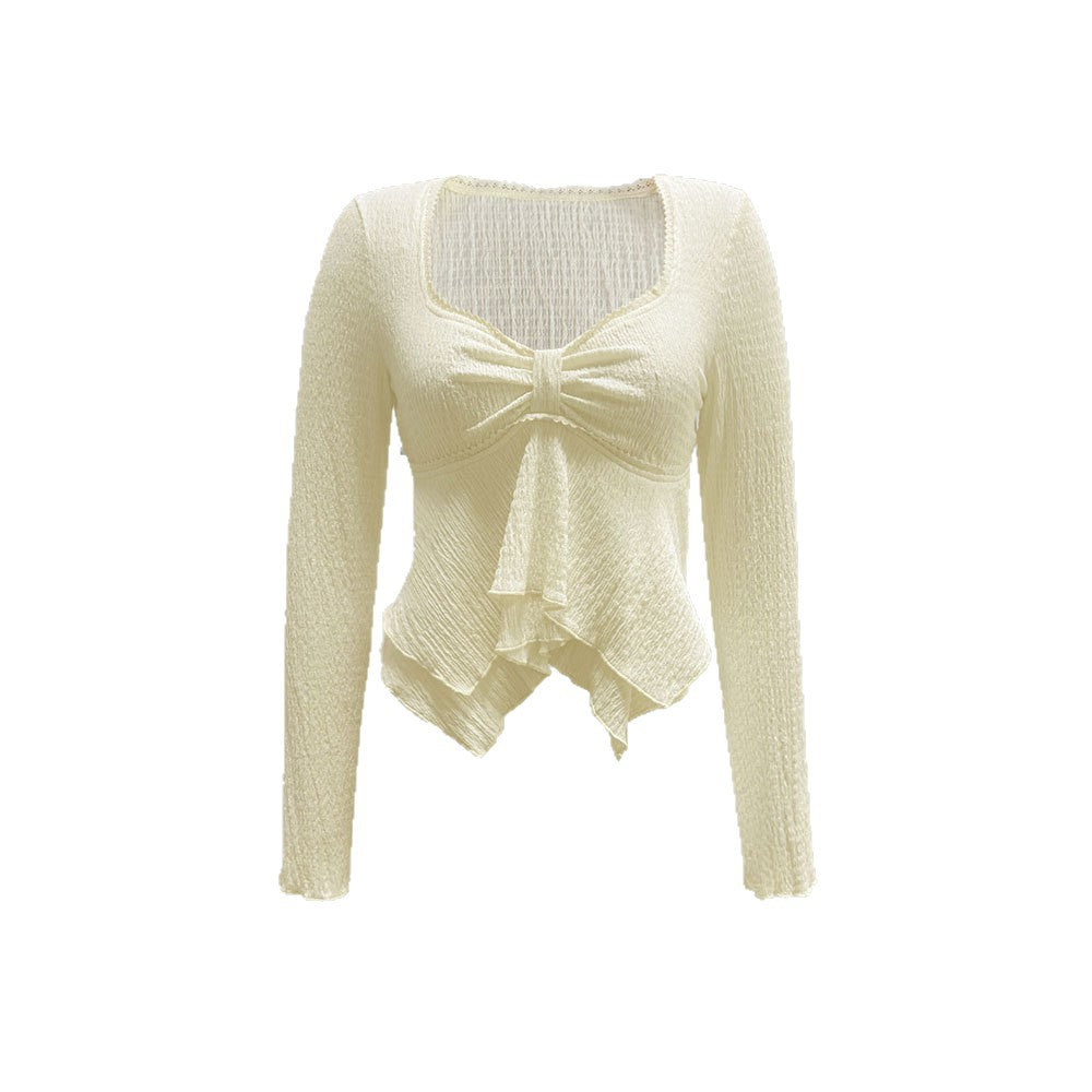Damer Elegant Wrap Top med Ruffle Detaljer og Dyb V-Hals Stilla