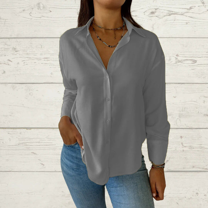 Damer elegant langærmet bluse med fint stof og feminine detaljer Stilla