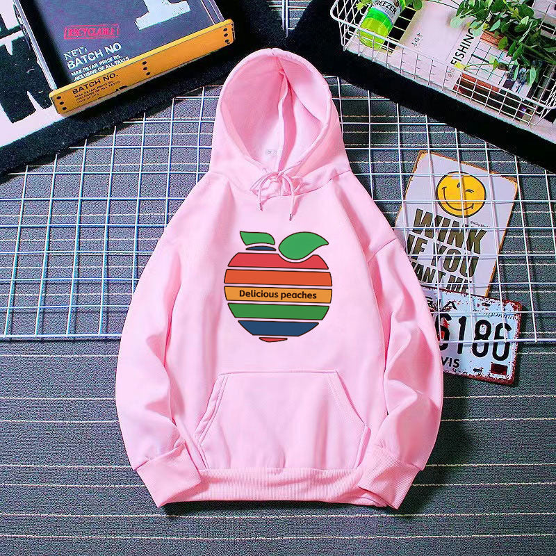 Dame hoodie med glædeligt frugtmotiv Skovae