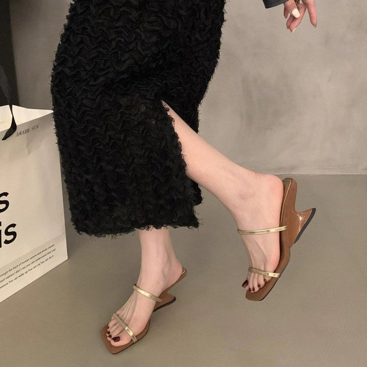 Femme Modern Åben Tå Hæl Rusch-Sandal Stilla