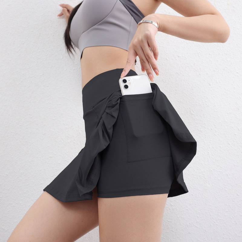 Dame Sporty Løbe shorts med integreret lomme og fashionable wrap design Stilla