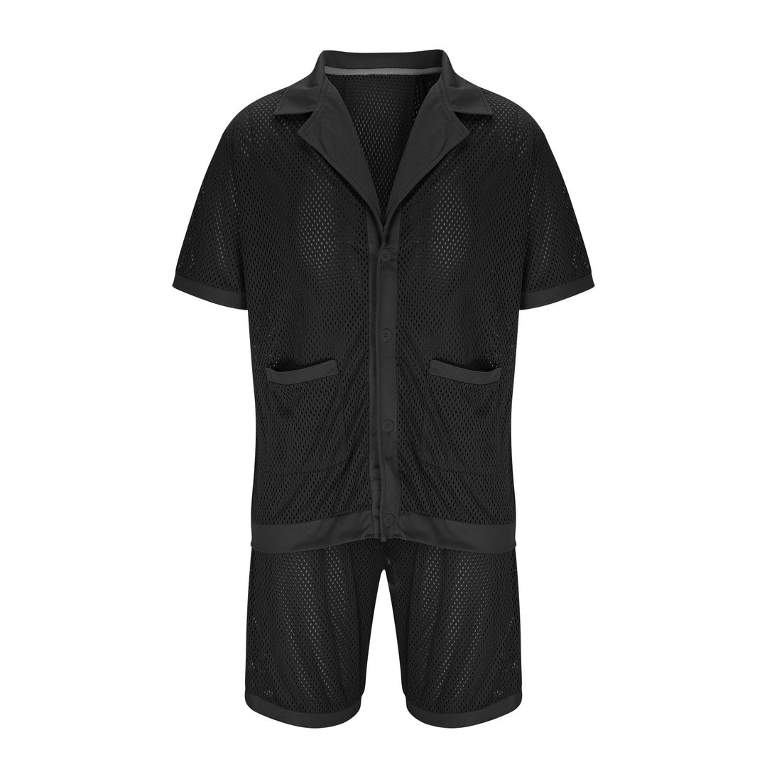 Dame afslappet netpyjamasæt med korte ærmer og shorts Stilla