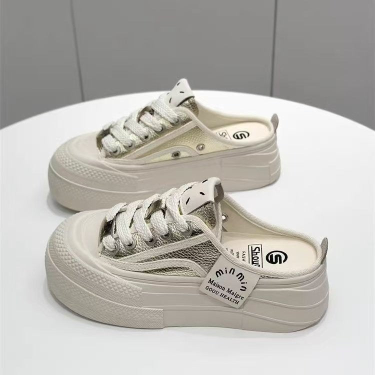 Dame Slip-On Sko med fashionable Mesh-design og stabil plateau sål Stilla