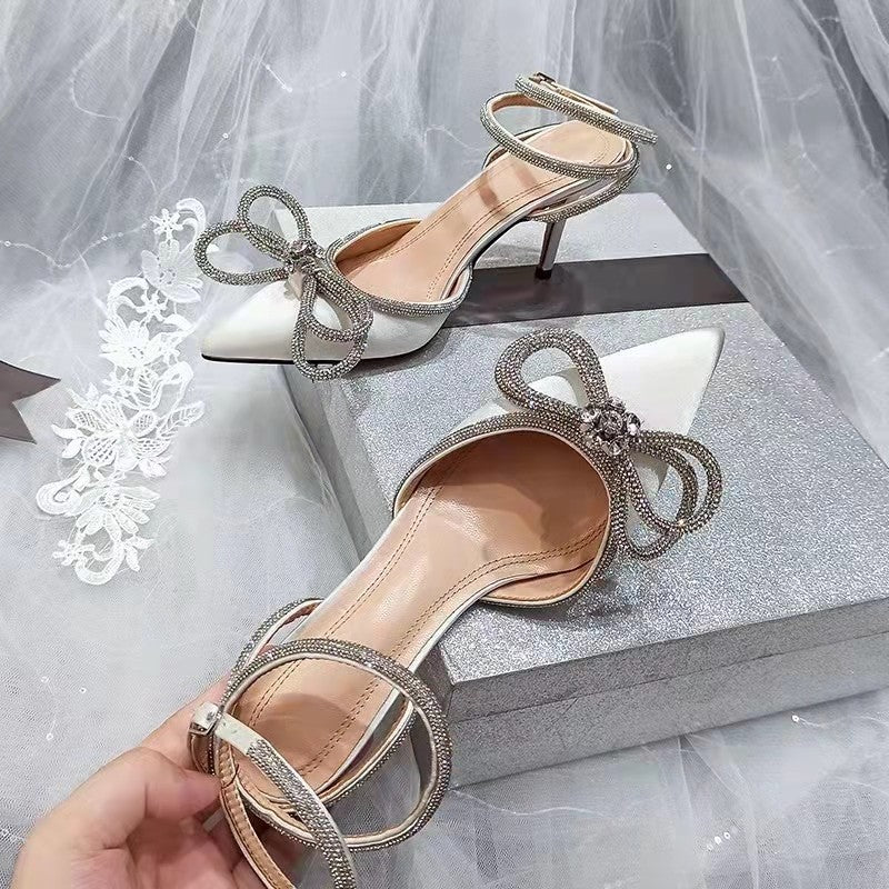 Dame Elegante Slingback-pumps med funkende sløjfedesign og skridsikker sål Stilla