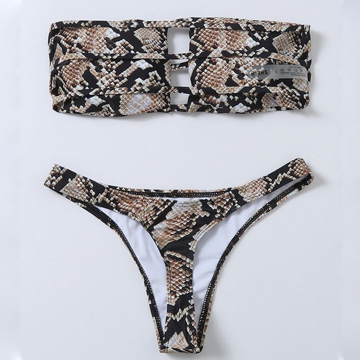 Damer bandeau bikini med raffineret cut-out design Skovae