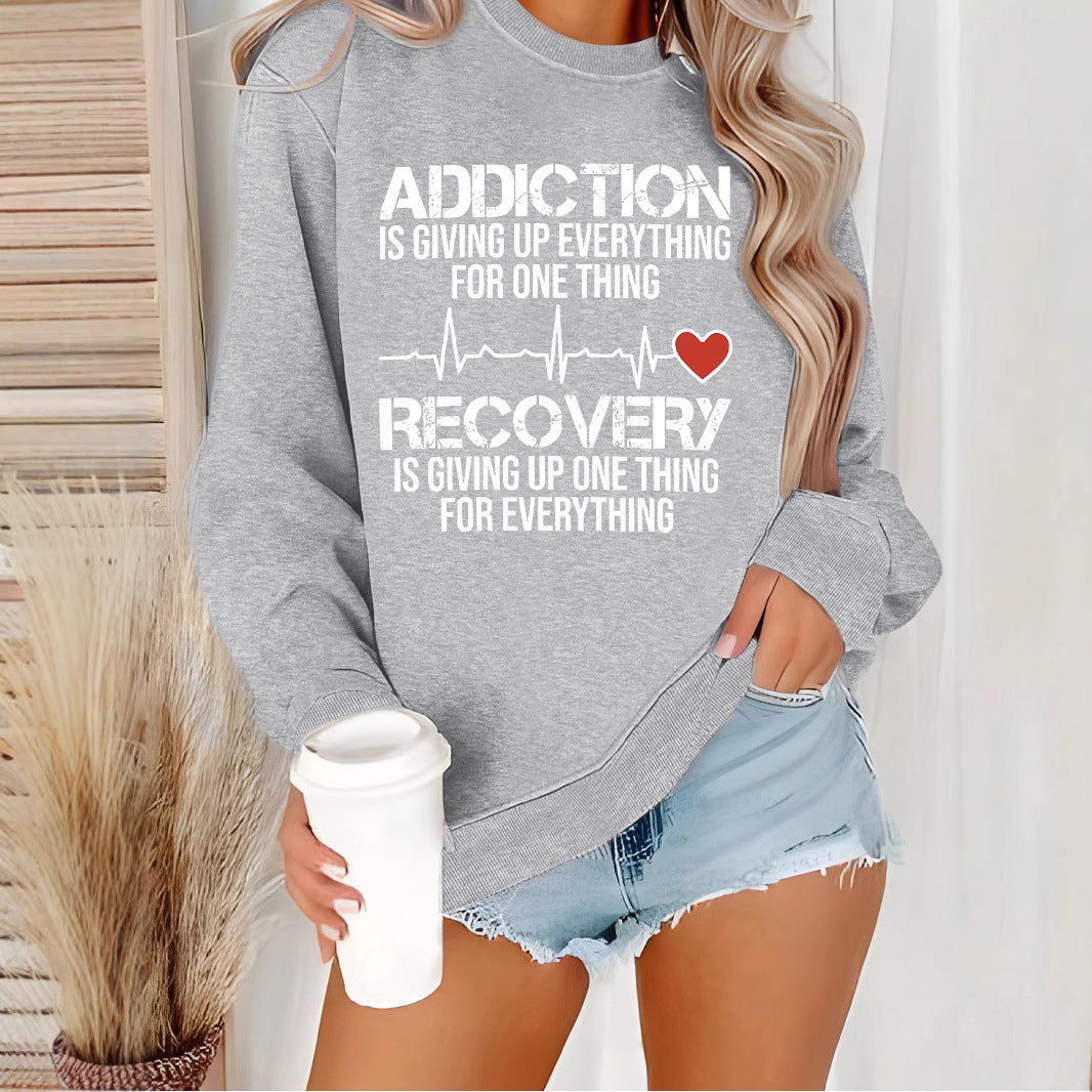 Kvinders sweatshirt med inspirerende print og afslappet snit Stilla