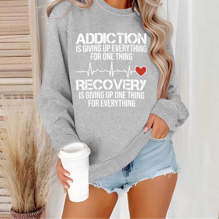 Kvinders sweatshirt med inspirerende print og afslappet snit Stilla