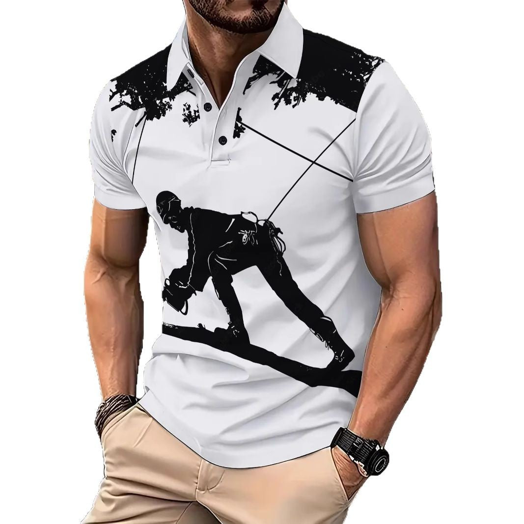Herrer polo shirt med dynamisk klatredesign og innovativ åndbarhed Stilla