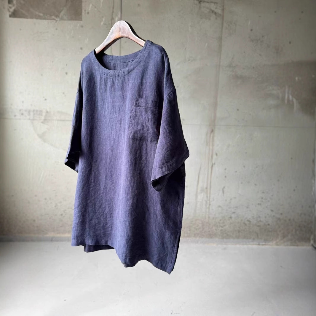 Femme Casual Linned Tunika-Skjorte Stilla