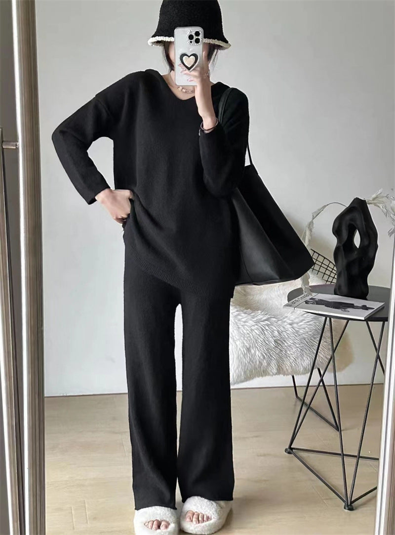 Femme Afslappende Strik-Loungewear-Sæt Stilla