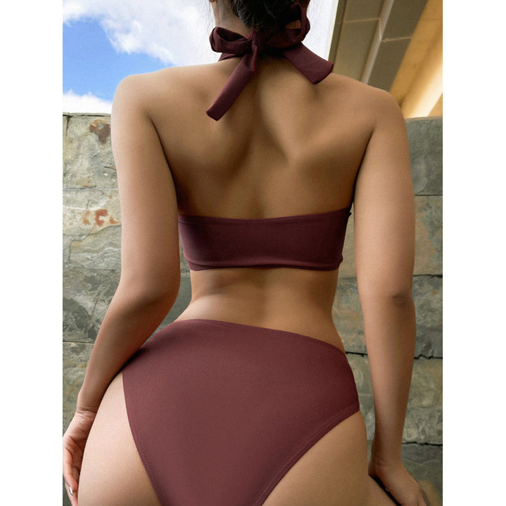 Dame Bandeau-bikini med høj skæring og elegant knude-look Stilla
