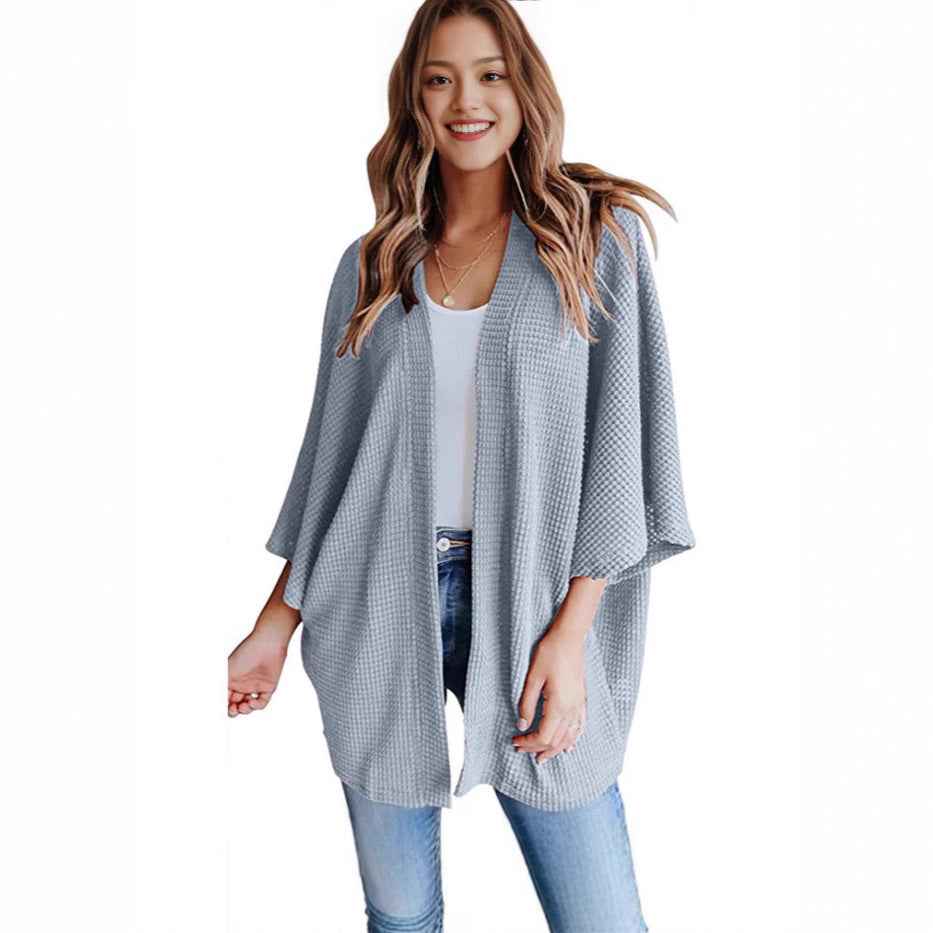 Dame afslappet strik kimono med løs pasform og afslappet design Stilla