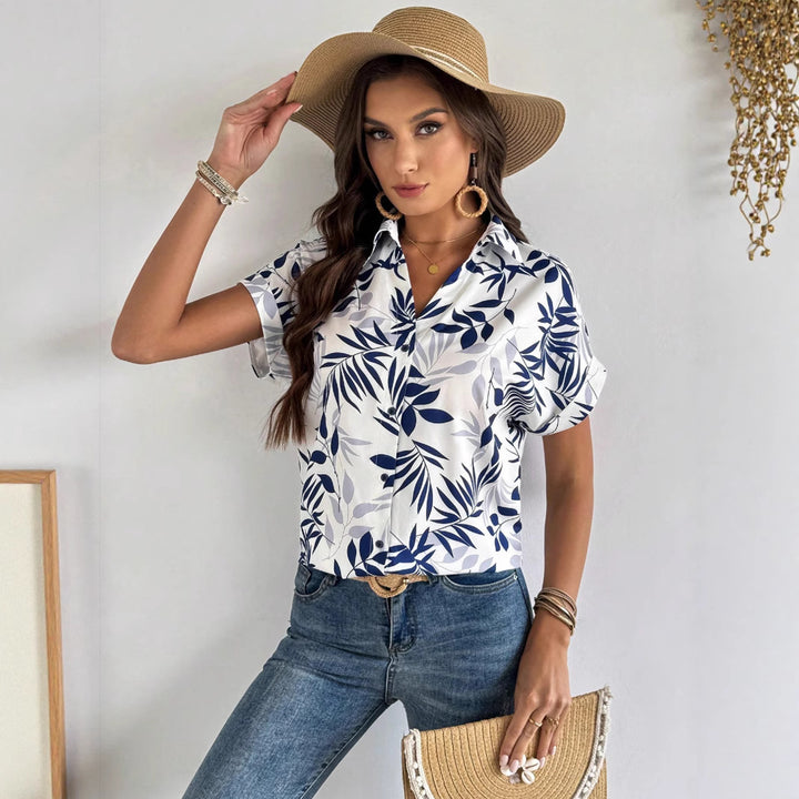Damebluse med floraltryk Stilla