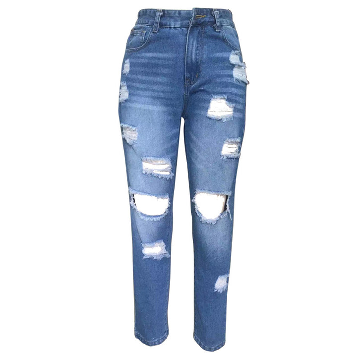 Dame Rivet Mom-Jeans med afslappet snit og afslappede opsmøjninger Stilla