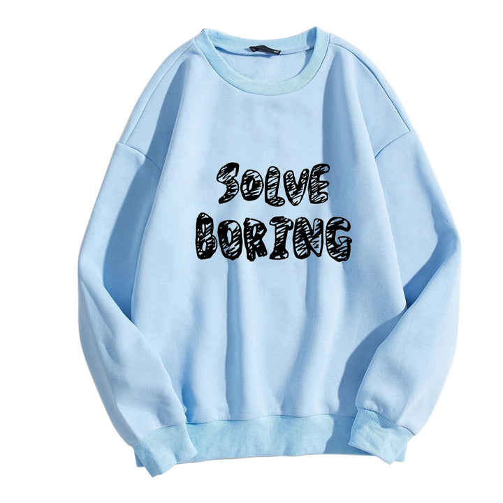 Kvindernes casual sweatshirt med kreativ skrifttype Skovae
