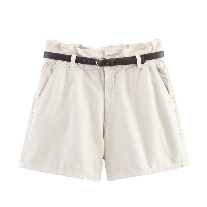 Dame Casual Højtaljede Chino Shorts med Bælte Stilla