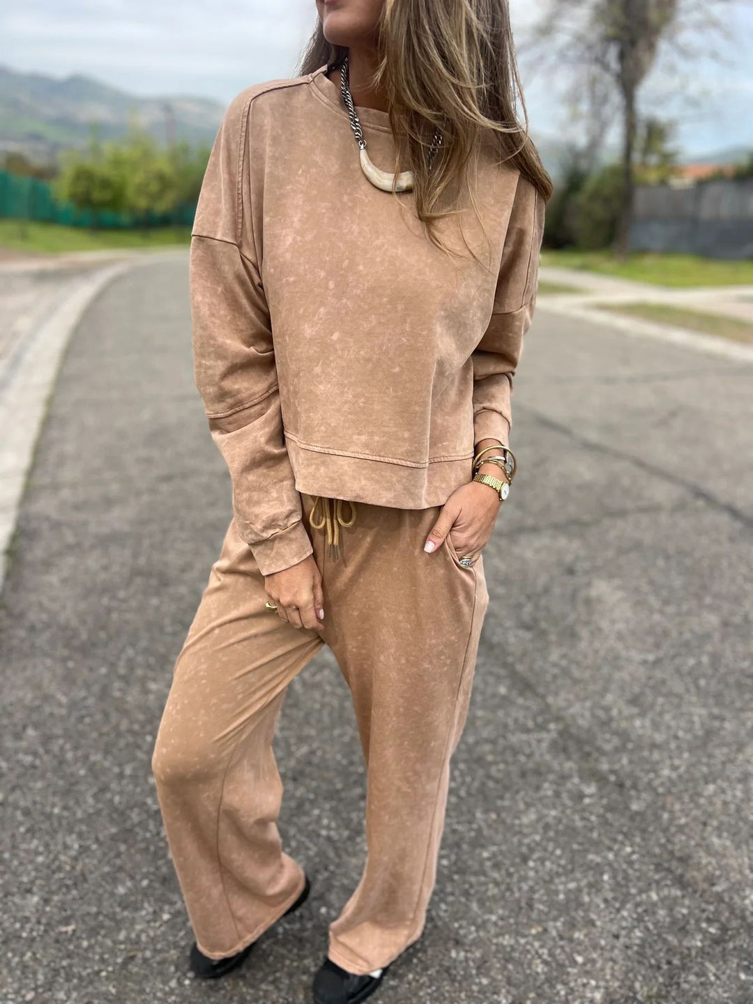 Kvinder Casual Sweatshirt og Jogging Bukser Sæt Skovae